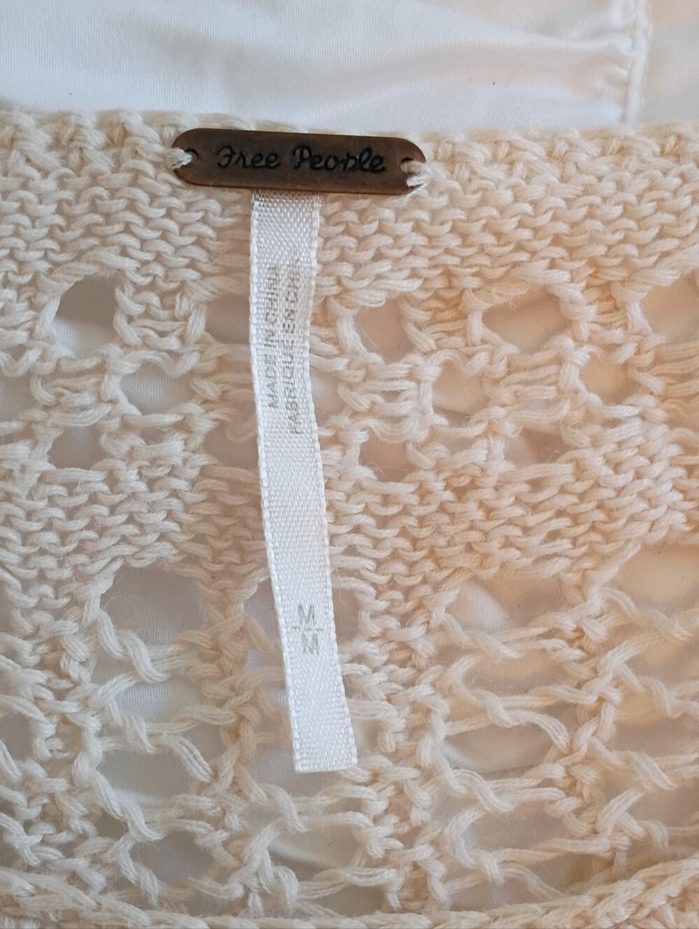 Free People Knit Cream Top Size Medium - Picture 3 of 5
